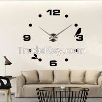 Modern Decor Time Wall Clock Silver Mirror Wall Clock