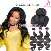 Brazilian virgin hair body wave 3 bundles natural human hair weaves 8--28inch human hair extensions