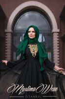 Muslima Wear Chiffon Black Dress