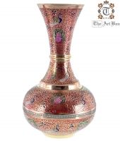 Brass Colorful Flower Vase Home Decor Metal Vases