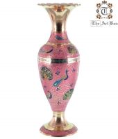 Brass Colorful Flower Vase Home Decor Metal Vases