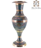 Brass Colorful Flower Vase Home Decor Metal Vases