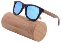 2016 New model Wooden sunglasses Floating Beach sunglasses blue Mirrored Lens 