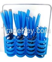 24pcs plastic handle stainless steel cutlery sets with plastic box