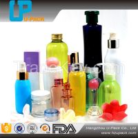 Plastic PET bottle for cosmetic packaging lotion bottle and sprayer