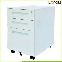 Durable modern 3 drawer steel mobile/moveable filing cabinet with anti-tilt