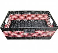 PE pipe woven storage basket  three clasp hands 