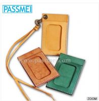 Real Cow Leather Id Card Case, Business Card Holder, Credit Card Holder