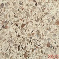 Cheap high quality taupe + coffee patch quartz stones