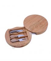 Discal Swiveling bamboo cheese set