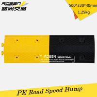 Wholesale 500mm Yellow & Black PE Plastic Roadway Safety Ramp Speed Hump