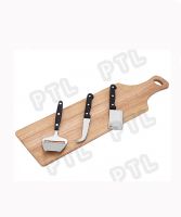 PP-handle cheese set with long chopping board(4 pieces)