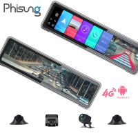 2021 newest 4 cams record android 9.0 2+32G car video recorder GPS navigation WIFI adas smart mirror car DVRs From China