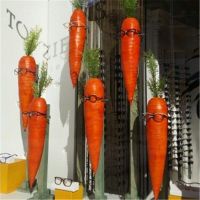 Christmas decorated  carrot vegetable window display