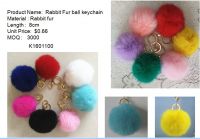 Rabbit Fur ball keychain ( K1601100 )