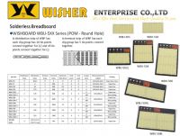 Solderless Breadboard, WISHBOARD WBU-5XX Series(POM - Round Hole)