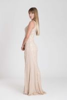 Exquisite ravishing floor length sleeveless bridal dress