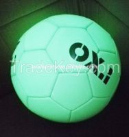 Promotion/High Quality/Winding Bladder/Glow in Dark PU Soccer Ball/foo