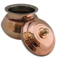 HANDMADE COPPER BIRIYANI HANDI WITH LID