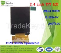 2.4" 240*320 MCU TFT LCD Display, Ili9341V, 38pin, for POS, Doorbell,