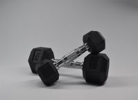 Black Rubber Coated Hex Dumbbell Set