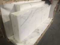 Calacatta white quartz kitchen countertop