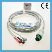 Schiller 12 pins one piece 3-lead ecg cable,Snap,AHA,U325-13SA