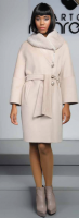 WOOL CASHMERE COAT WITH REX RABBIT  COLLAR 