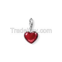 Red Heart Charms DIY Style Charm Club Good jewelry Gift in Silver-Plat