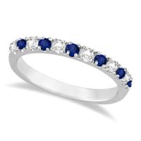 Princess-Cut Channel-Set Diamond & Sapphire Ring Band â Allurez
