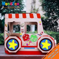 Novelty Cardboard Hand-painting Candy Truck For Kids , Promotional Gifts