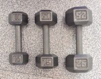 Fitness Iron Solid Grey Hex Dumbbell