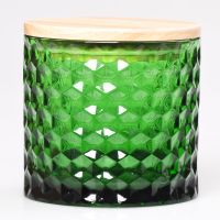 Handmade High Quality Glass Food Jar With Wood Lids Christams glass candy jar with lid 