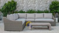 Wicker Wooden Rattan Outdoor Living Sofa Set furniture - Patio Wicker PE rattan sofa set garden furniture