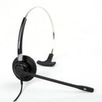 Professional VoIP corded call center telephone headset and headphone with noise cancelling microphone