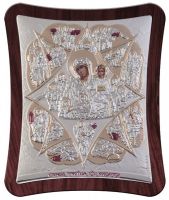 Russian Orthodox Silver 925 Icon - Neopalimaya Kupina