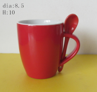 ceramic belly mug with spoon