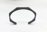Hot Sale Hexagon Black Plated Stainless Steel Bangle