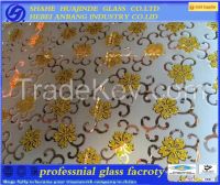 Shahe Decoratice glass ice flower acid etched glass for interior door