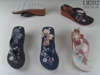 Cheap Wholesale Custom Brand Wedge Flip Flops Women Beach Eva Slippers