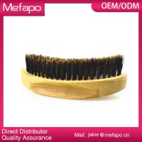 Wooden Oval Round Boar Bristle Beard Brush