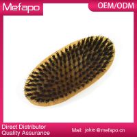 Wooden Oval Round Boar Bristle Beard Brush