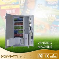 Automated LCD screen all in line cold drinks food snack vending machine with coin changer