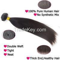 Natural Black Brazilian Straight Hair Virgin Human Hair Weaves