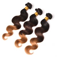 Ombre Color Brazilian T1B/4/27 Body Wave Virgin Human Hair Weaves