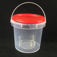 wholesale food grade clear round 1L plastic bucket