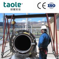Hydraulic pipe cutting and beveling machine