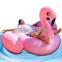 Giant Party Tube Inflatable Animal Raft Pink Inflatable Flamingo Float