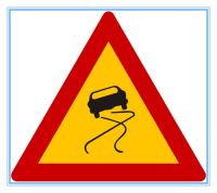 Greece road traffic warning sign, Greece road traffic warning signal