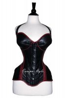 Lace Up Black STEAMPUNK REAL Leather CORSET